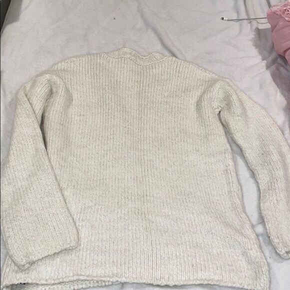 Cream Zara KNIT sweater very thick size S - Picture 2 of 2